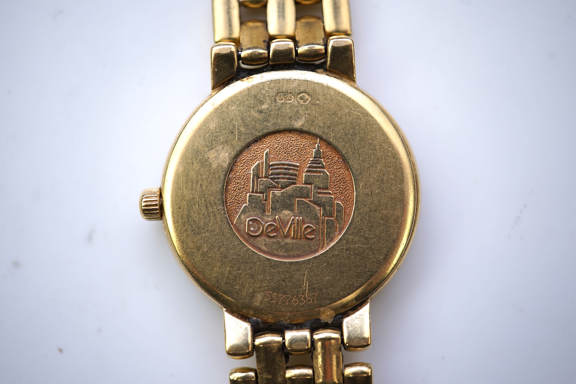 Omega, a lady's 18ct gold and diamond 'De Ville' wristwatch
